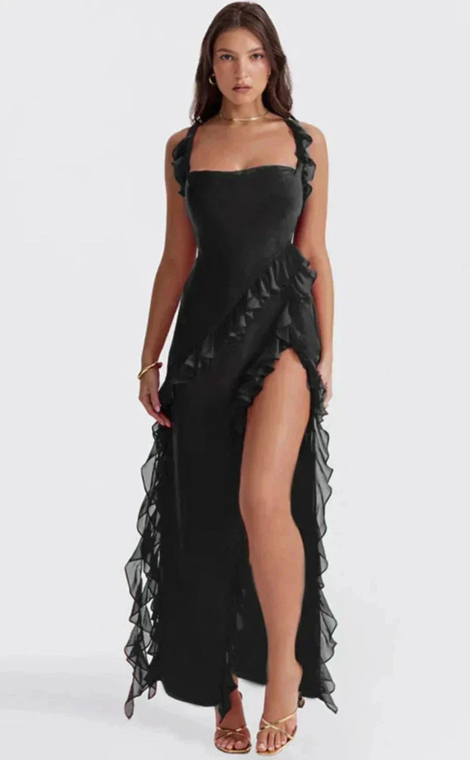 Laurent| Elegante vestido con piernas abiertas