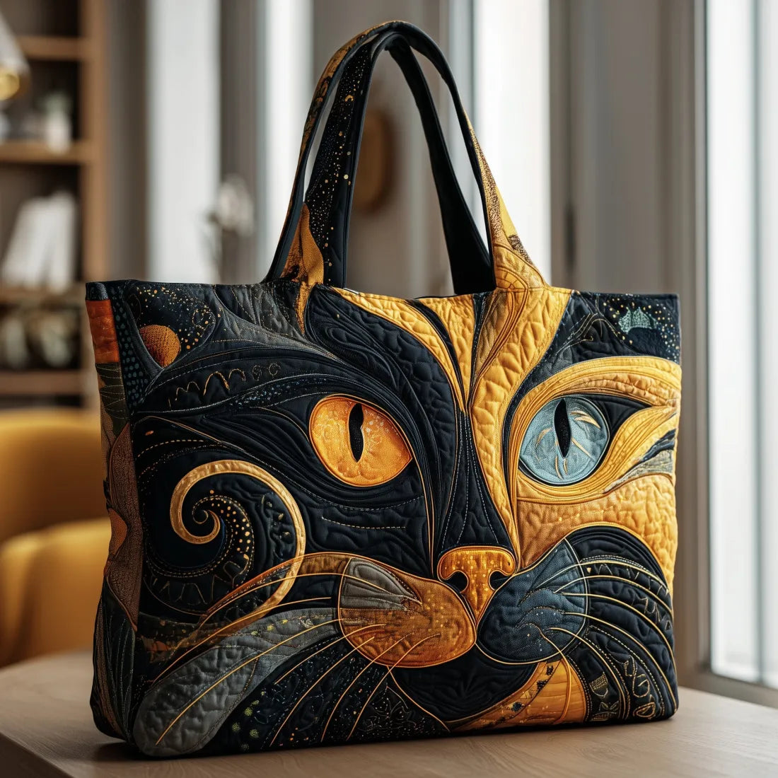 Bolso artesanal-Gato místico