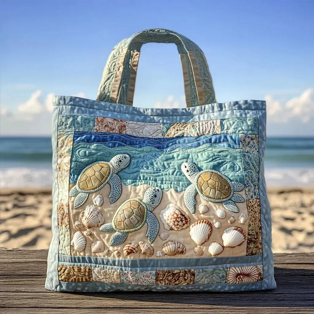 Bolso acolchado hecho a mano-con tortuga