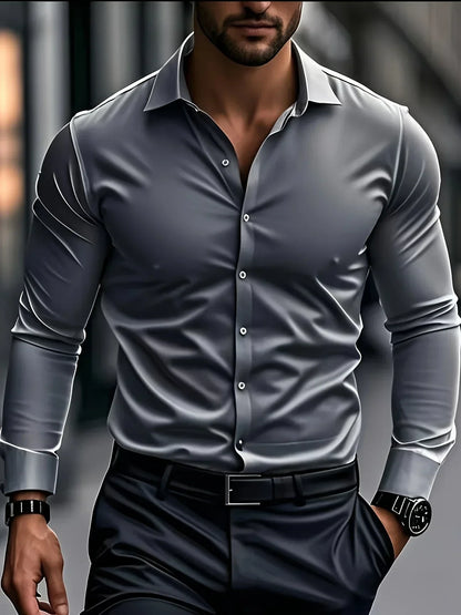 Laurent| Camisa de vestir de manga larga con botones