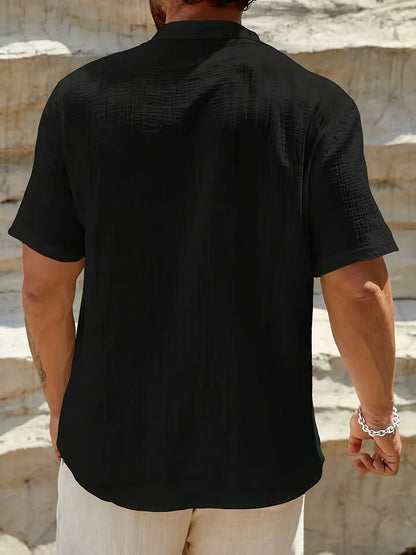Laurent| Camisa elegante de verano con cuello alto