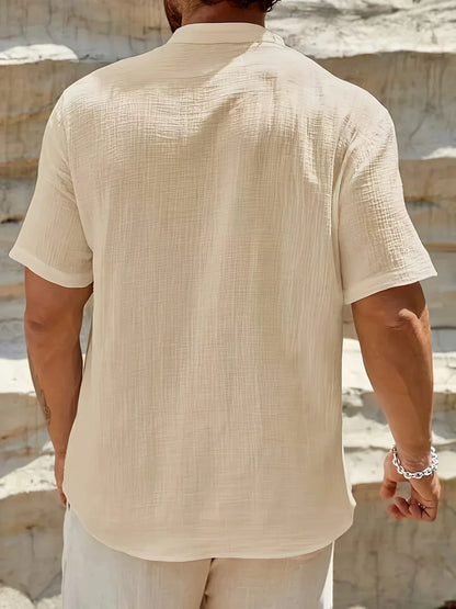 Laurent| Camisa elegante de verano con cuello alto