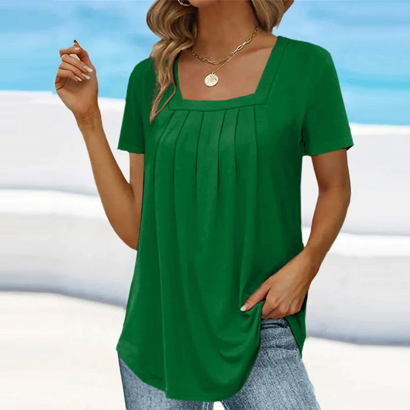 Laurent Blusa fluida con escote cuadrado