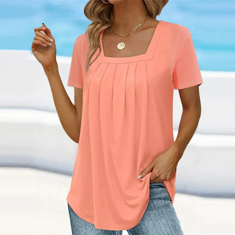 Laurent Blusa fluida con escote cuadrado