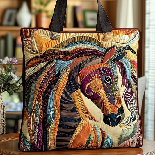 Bolso de mosaico artesanal con diseño de caballo.