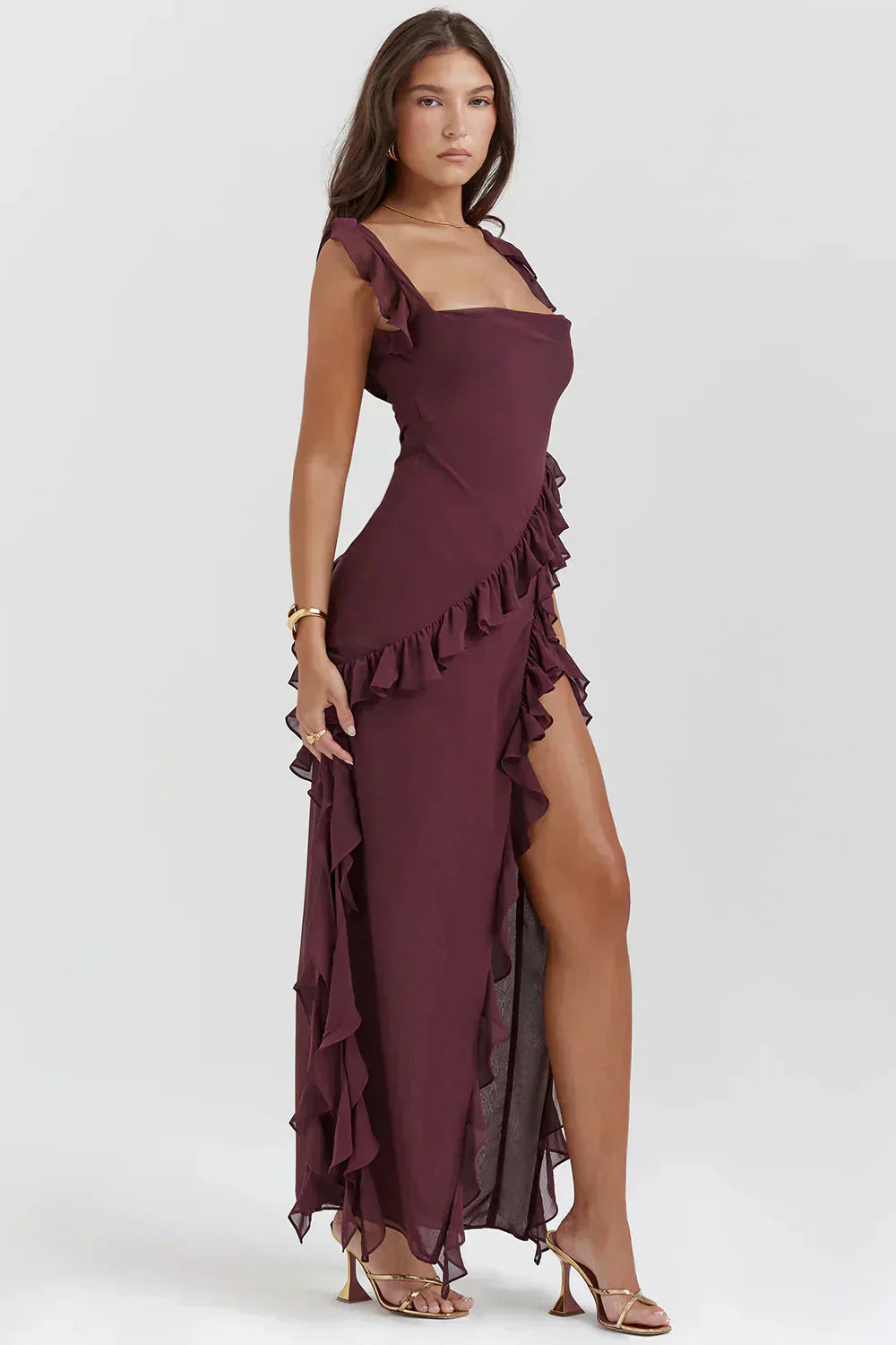 Laurent| Elegante vestido con piernas abiertas