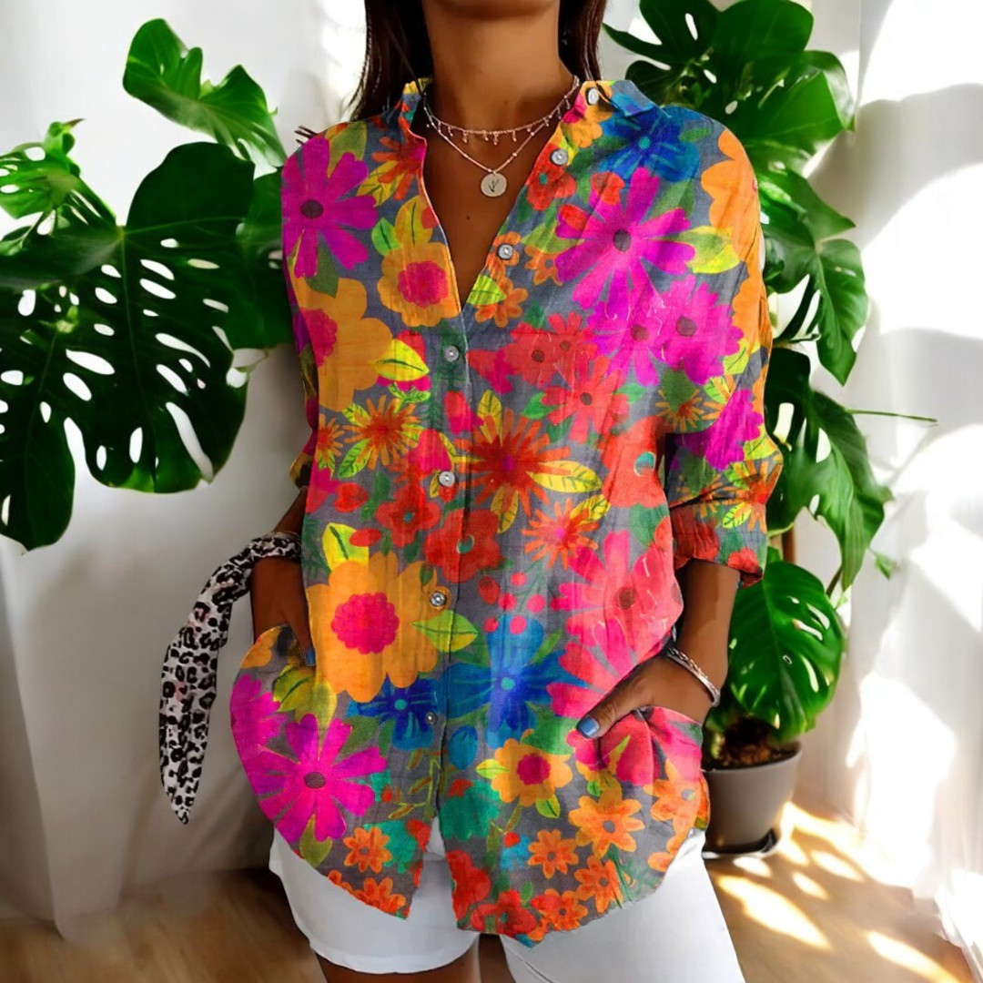 Laurent| Blusa elegante con estampado floral