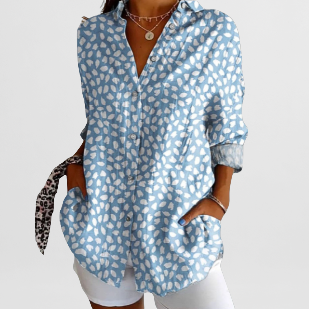 Laurent| Elegante blusa vintage con estampado floral
