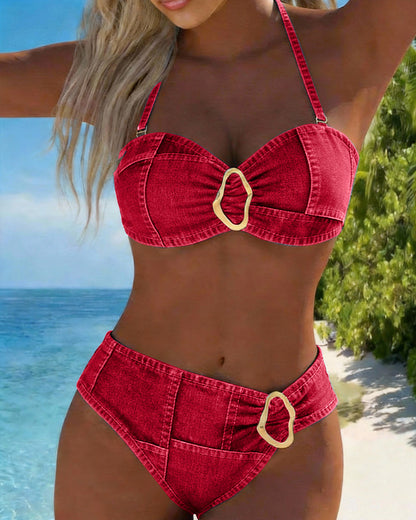 Laurent| Bikini de dos piezas con tirantes y hebilla metálica
