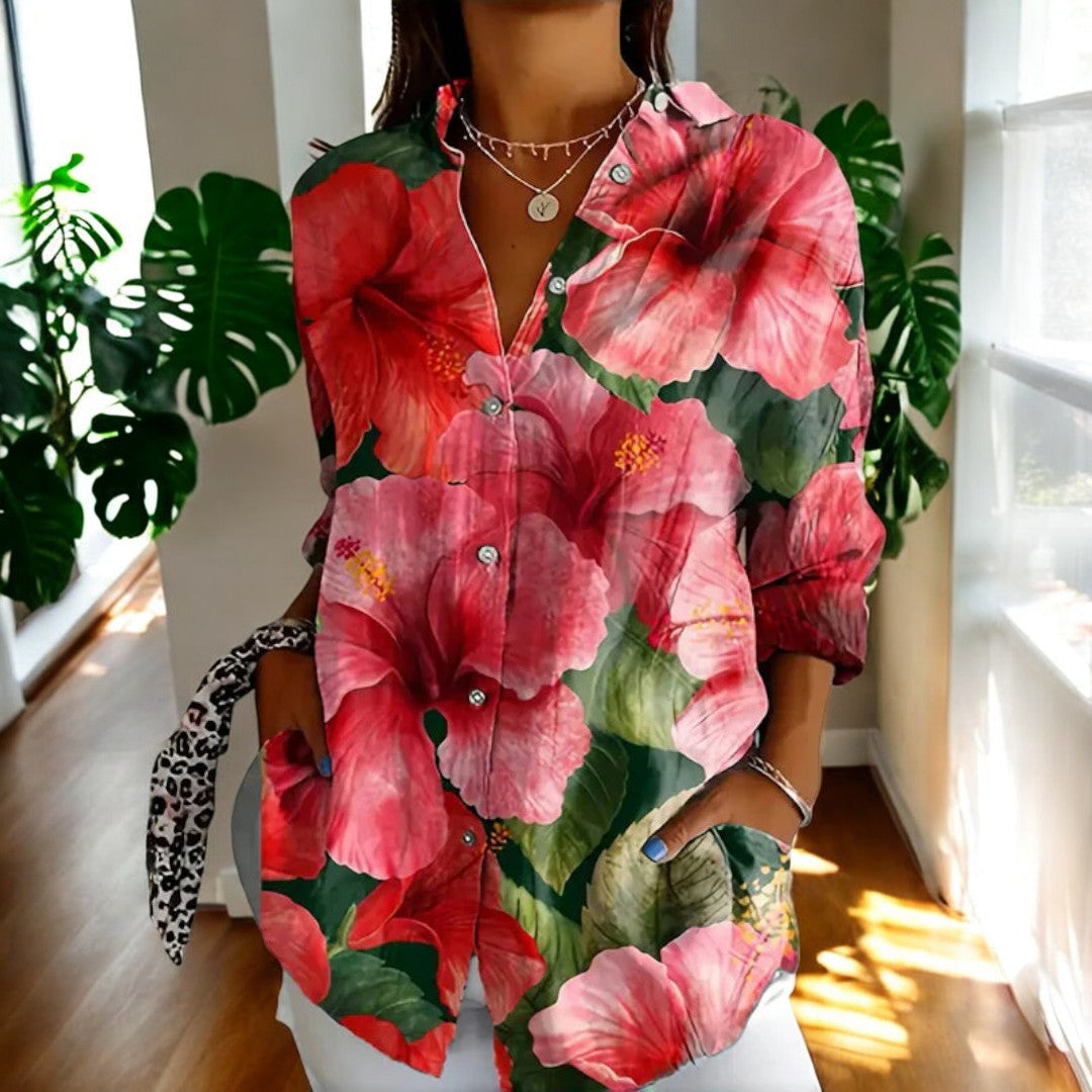Laurent| Blusa elegante con estampado floral