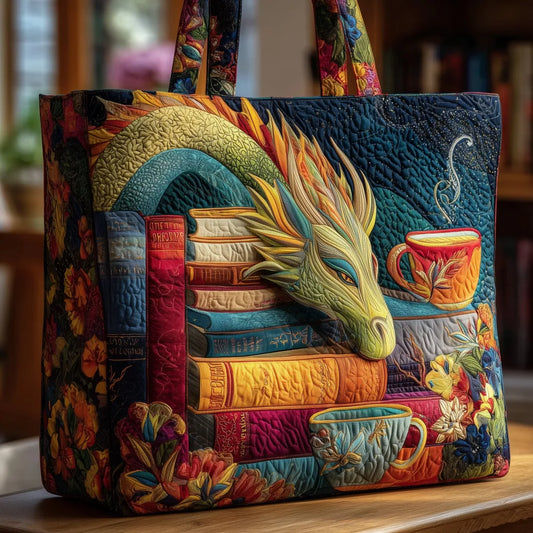 Bolso de hombro-Dragon hecho a mano con libros y tazas