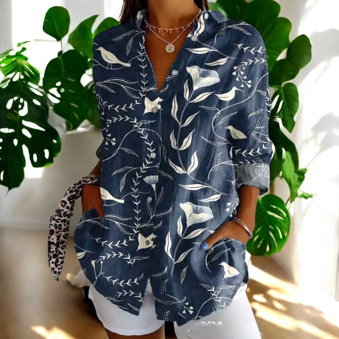 Laurent| Blusa elegante con estampado floral