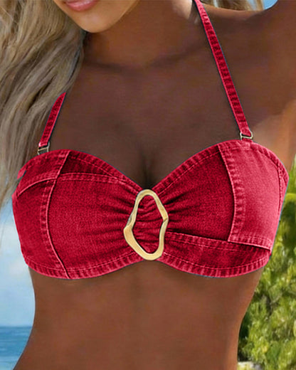 Laurent| Bikini de dos piezas con tirantes y hebilla metálica