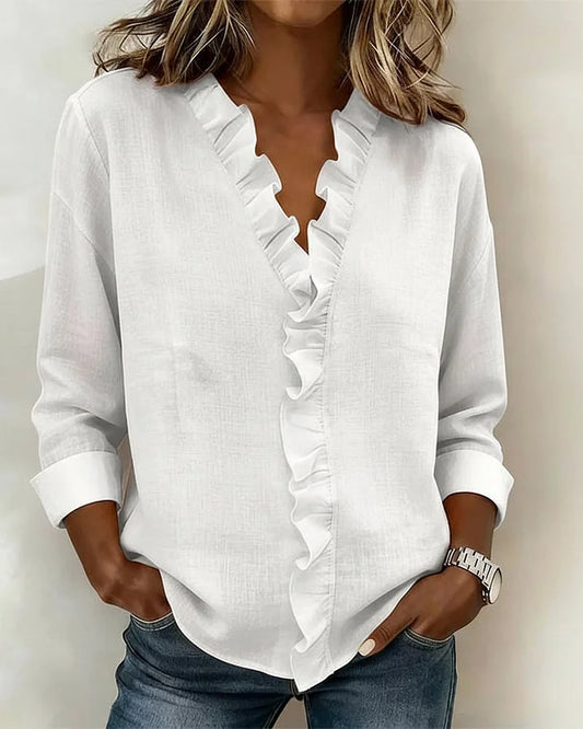 Laurent| Elegante blusa con escote en V