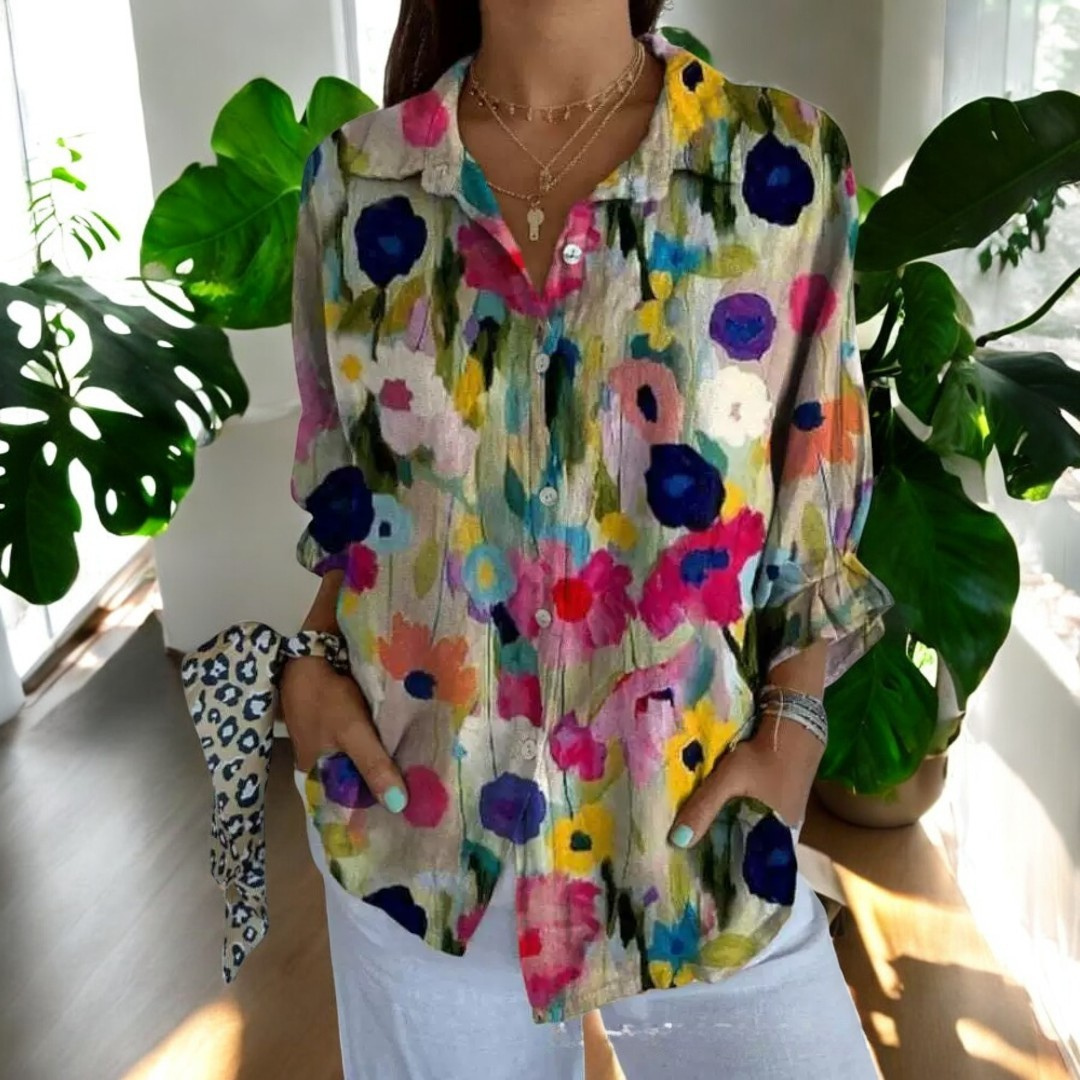 Laurent| Blusa elegante con estampado floral