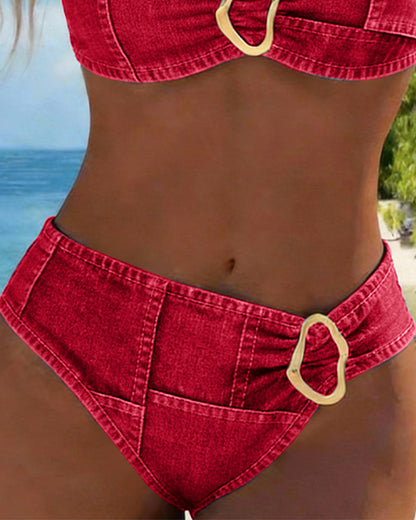 Laurent| Bikini de dos piezas con tirantes y hebilla metálica