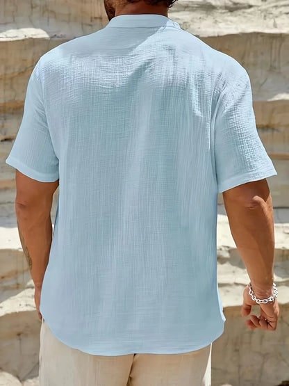 Laurent| Camisa elegante de verano con cuello alto