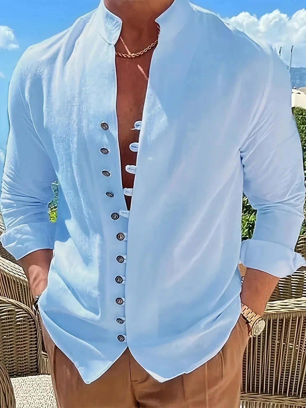 Laurent| Camisa ligera de algodón de manga larga