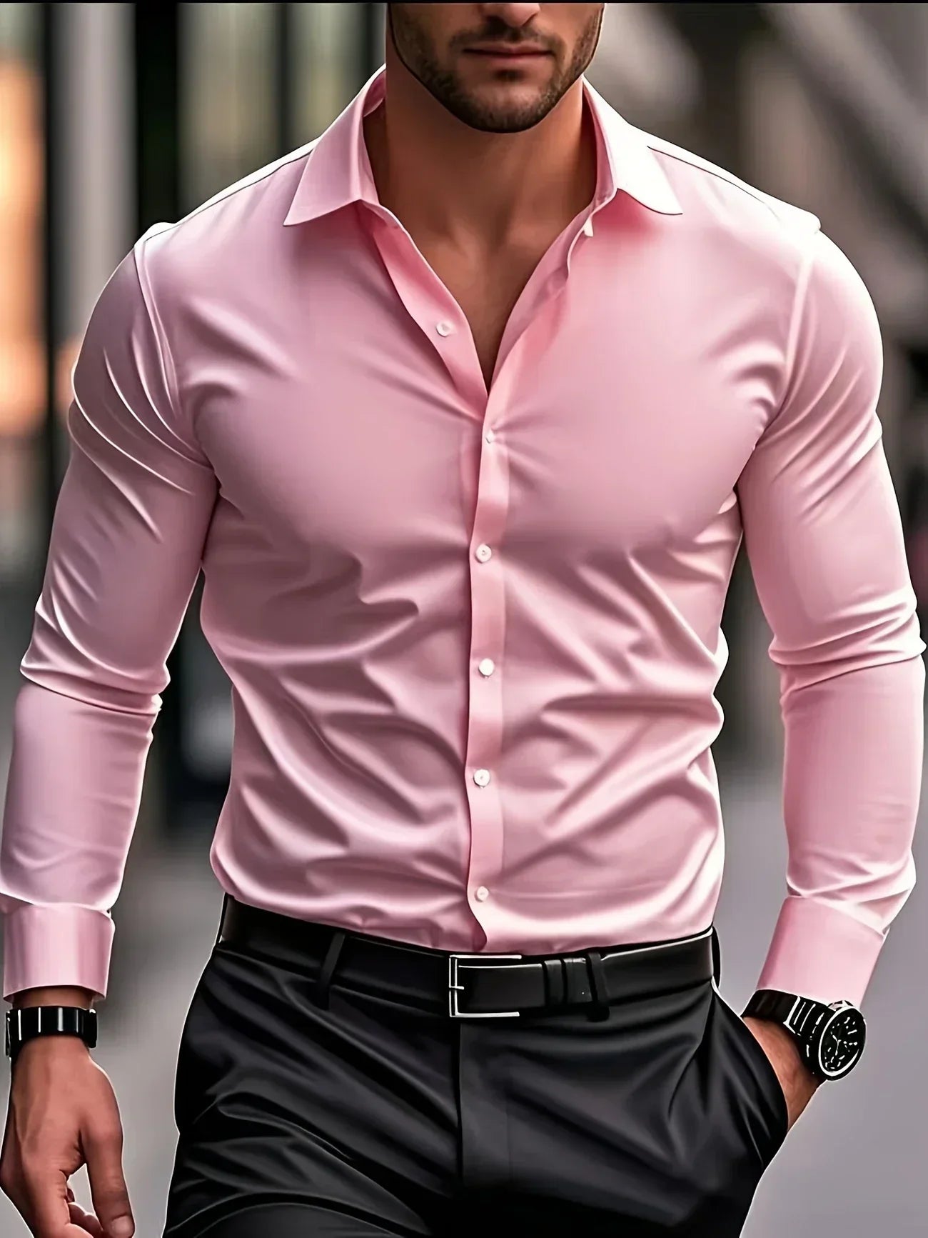 Laurent| Camisa de vestir de manga larga con botones