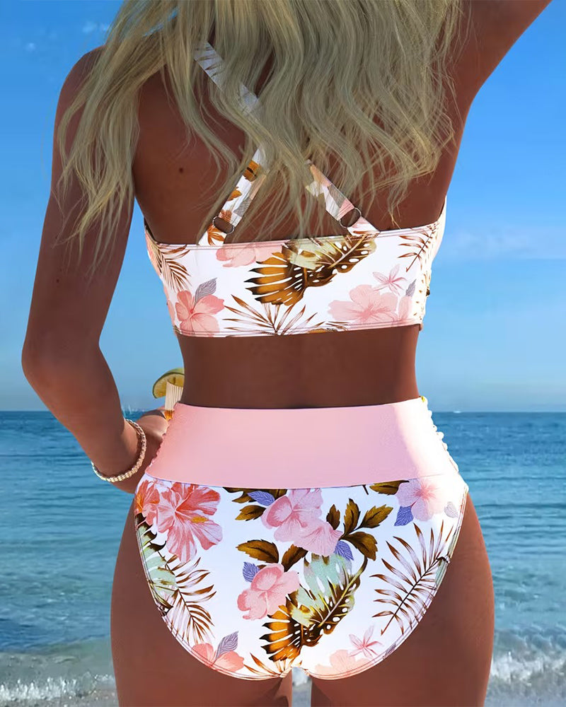Jolina | Bikini con estampado floral en contraste