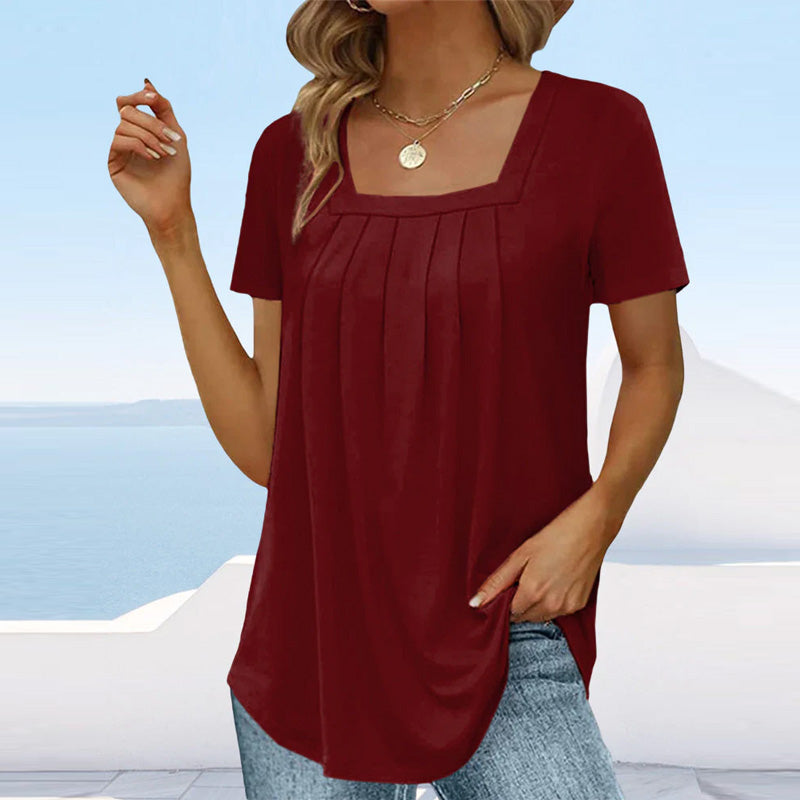 Laurent Blusa fluida con escote cuadrado