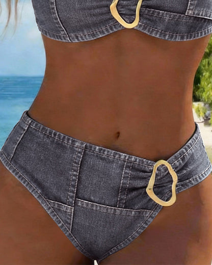 Laurent| Bikini de dos piezas con tirantes y hebilla metálica