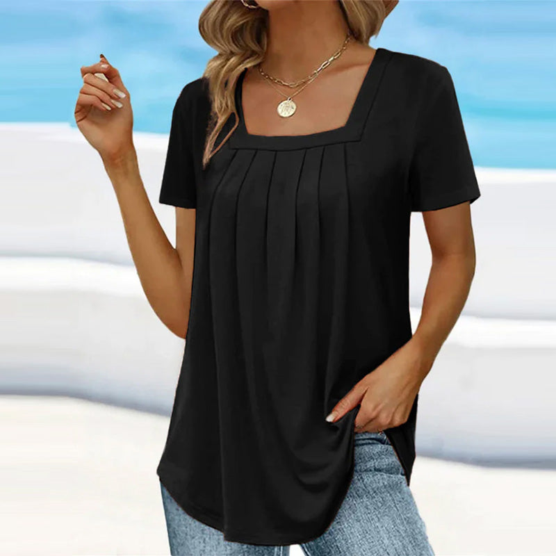 Laurent Blusa fluida con escote cuadrado