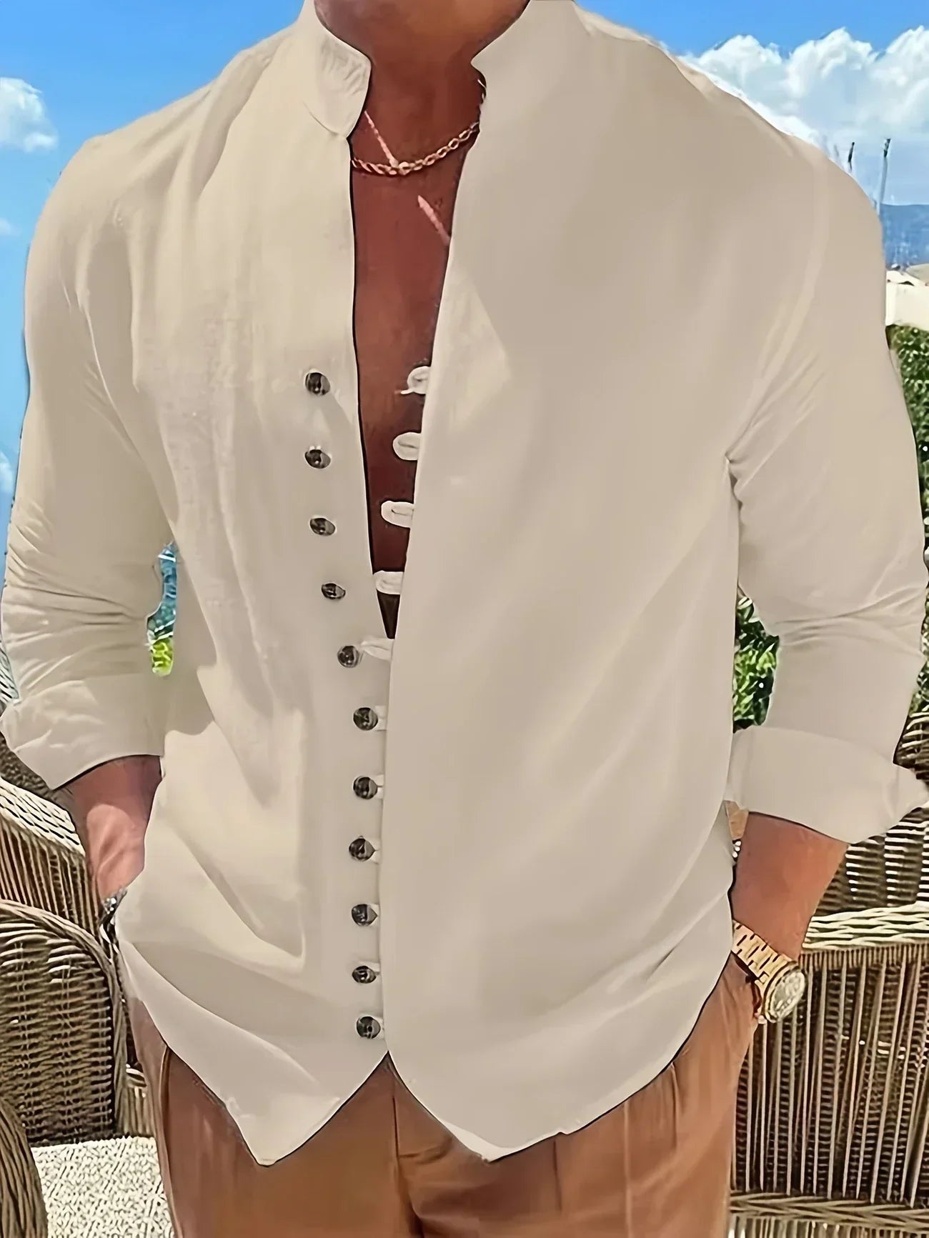 Laurent| Camisa ligera de algodón de manga larga