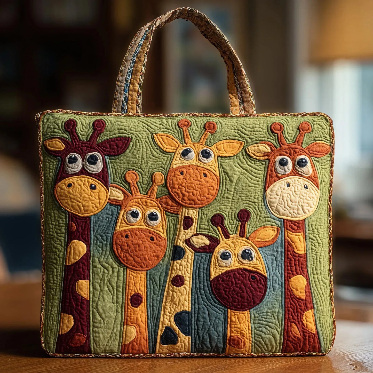 Bolsa acolchada con estampado de jirafa