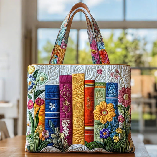 Bolsa de biblioteca floral hecha a mano