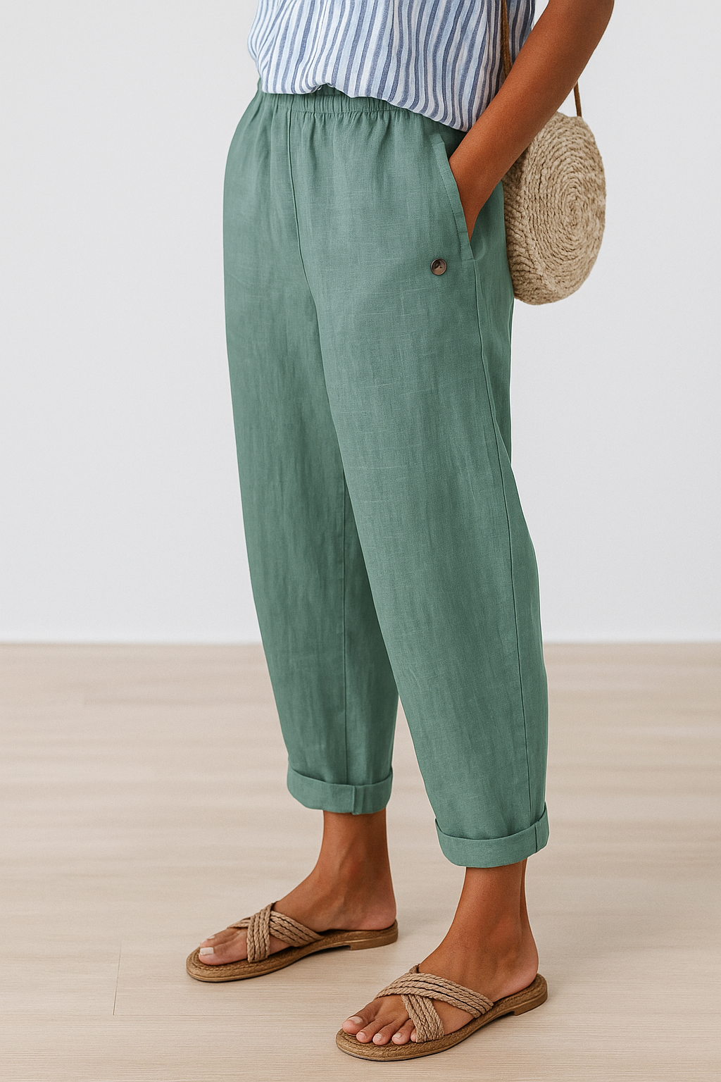 Laurent| Pantalones elegantes para mujer con bolsillos laterales