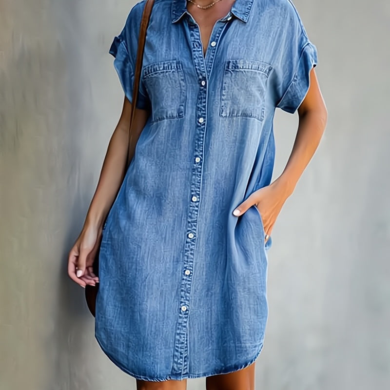 LAURENT & CO | ELENI: VESTIDO VAQUERO CON BOTONES PARA MUJER