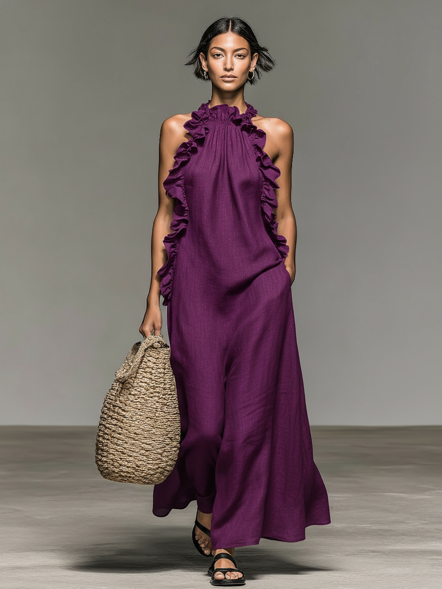 Laurent | Vestido largo con bolsillos