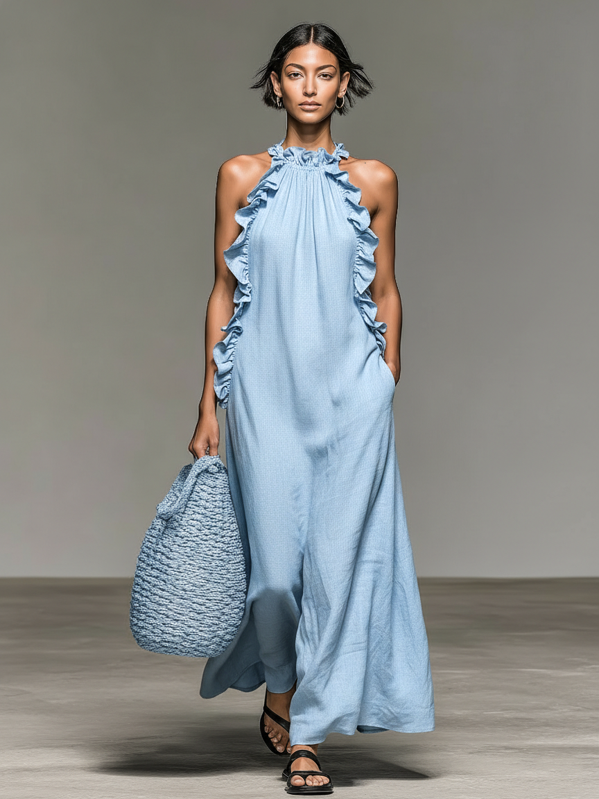 Laurent | Vestido largo con bolsillos