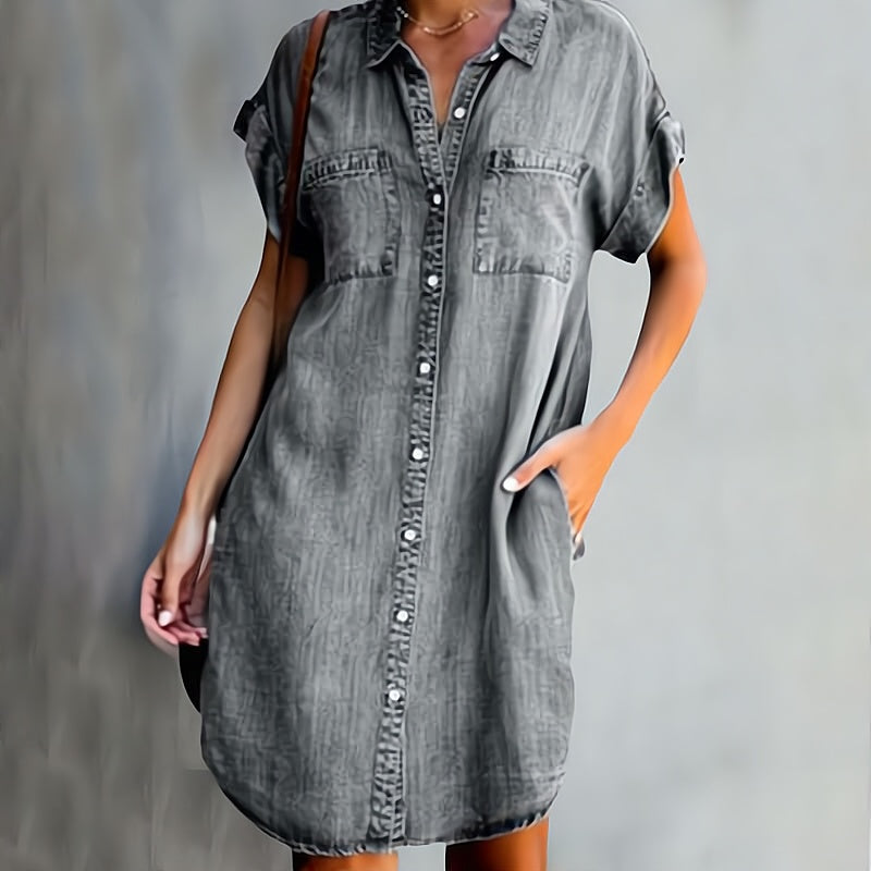 LAURENT & CO | ELENI: VESTIDO VAQUERO CON BOTONES PARA MUJER