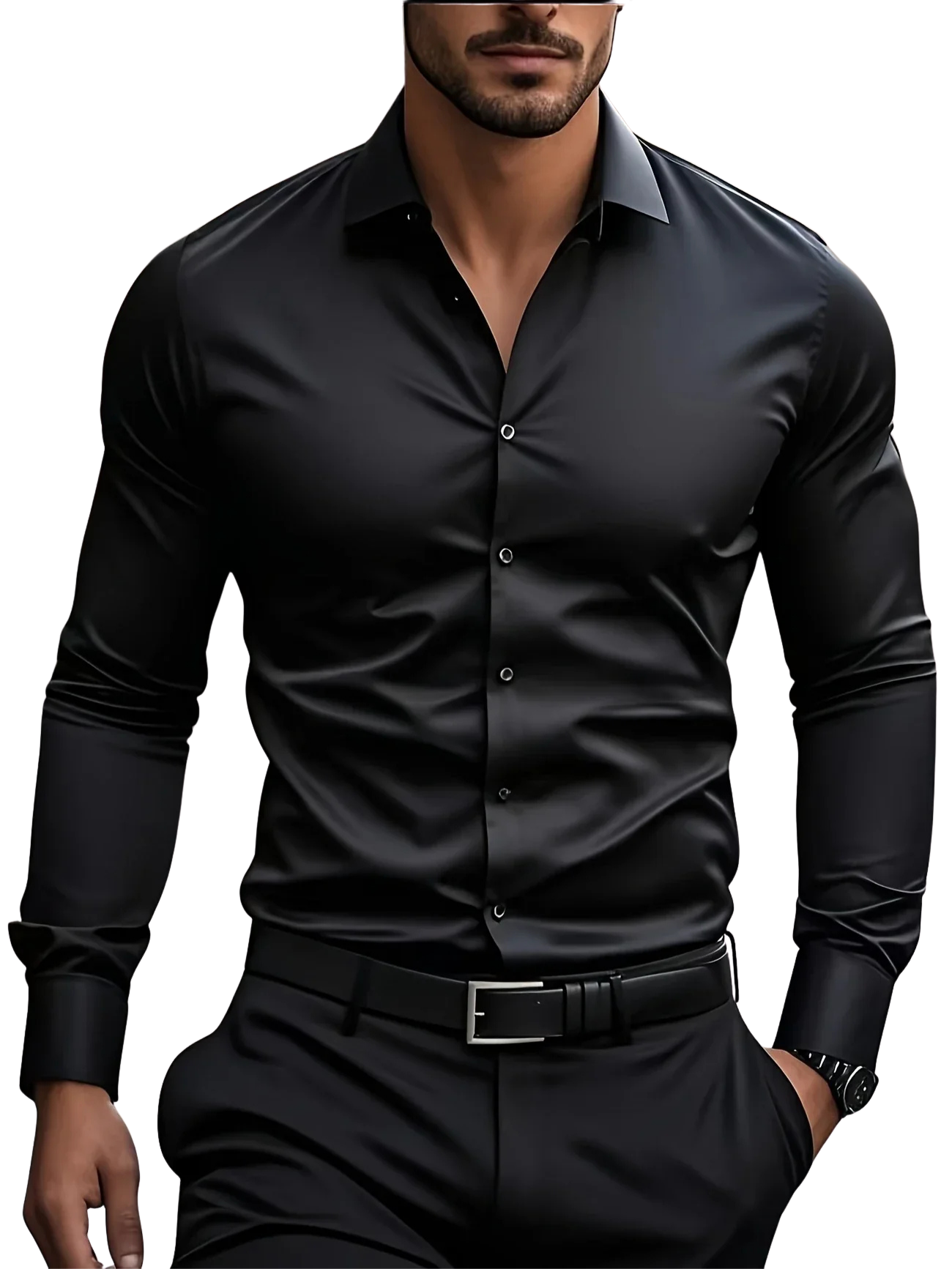 Laurent| Camisa de vestir de manga larga con botones