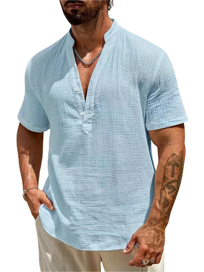 Laurent| Camisa elegante de verano con cuello alto