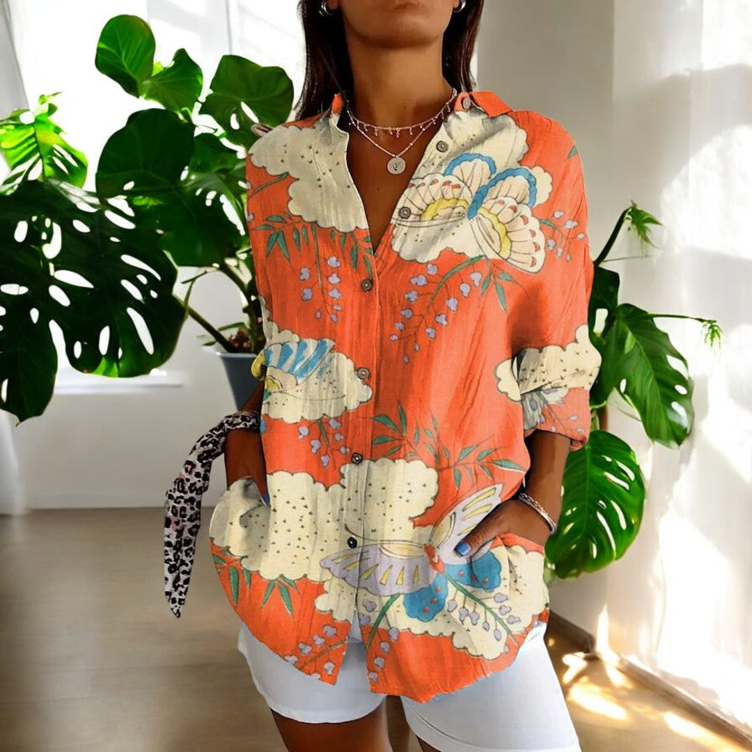 Laurent| Blusa elegante con estampado floral