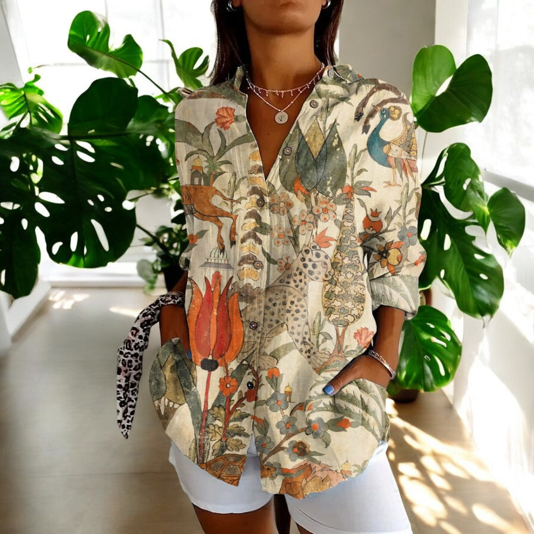 Laurent| Blusa elegante con estampado floral