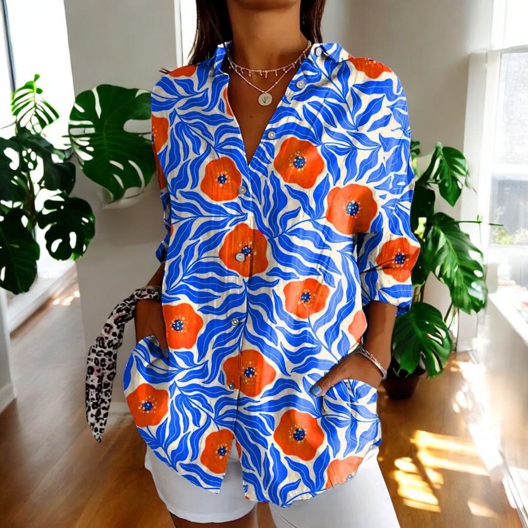Laurent| Blusa elegante con estampado floral
