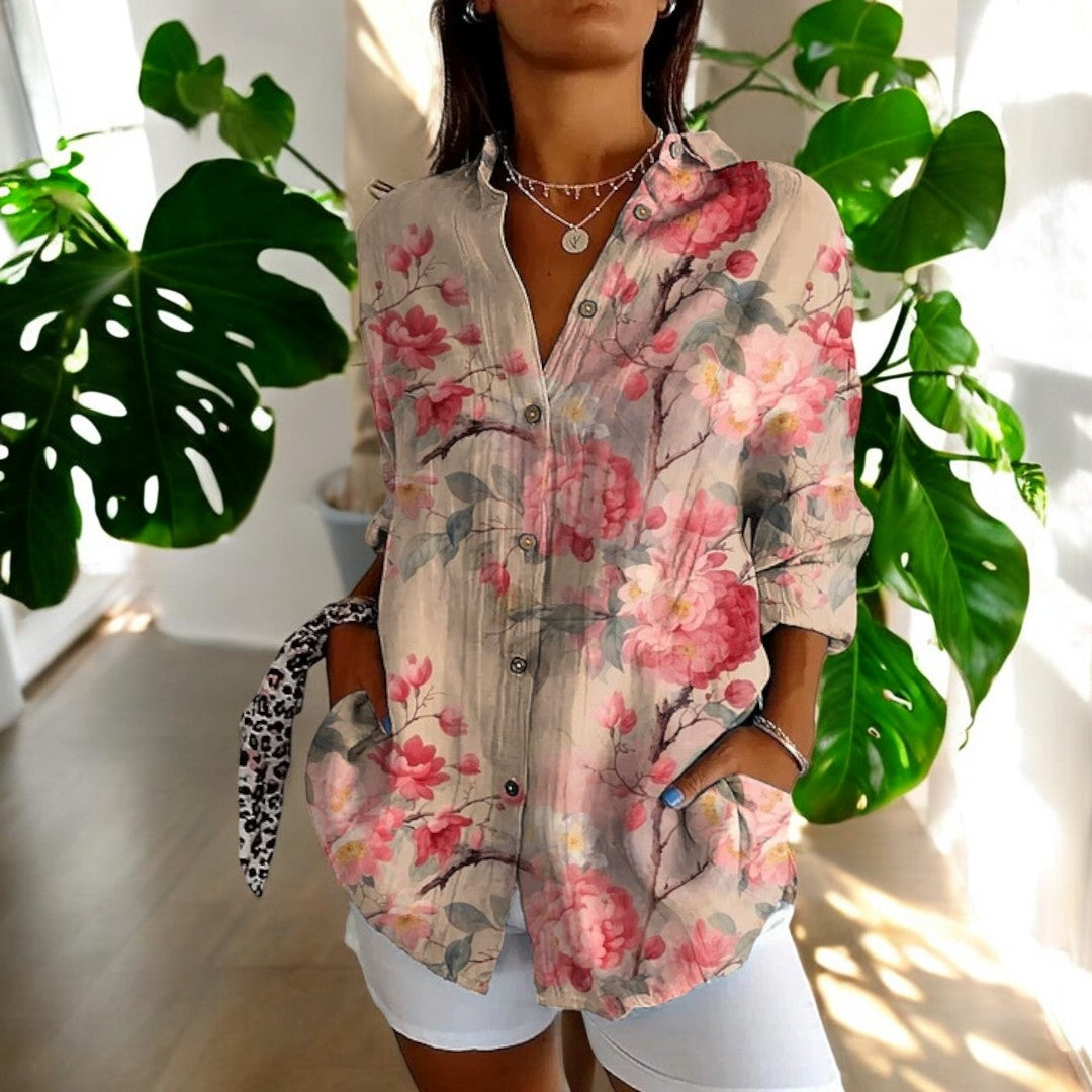 Laurent| Blusa elegante con estampado floral