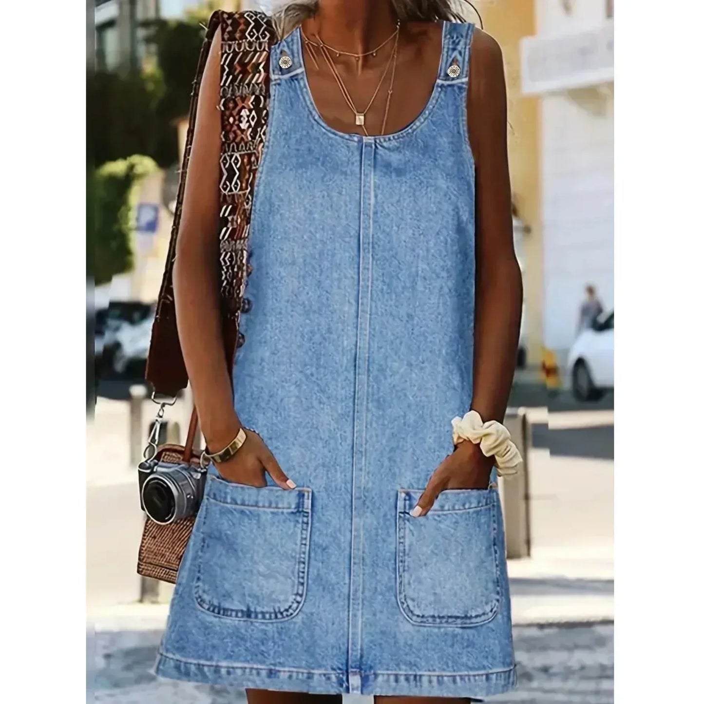 LAURENT & CO | SAYLOR: VESTIDO VAQUERO DE CORTE RELAJADO PARA MUJER