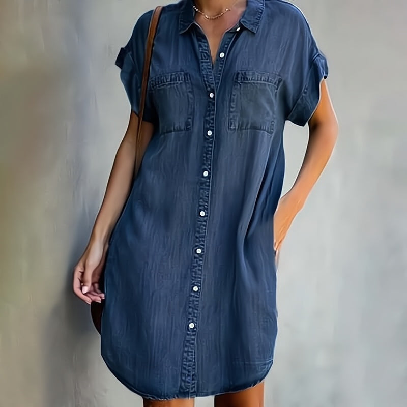 LAURENT & CO | ELENI: VESTIDO VAQUERO CON BOTONES PARA MUJER
