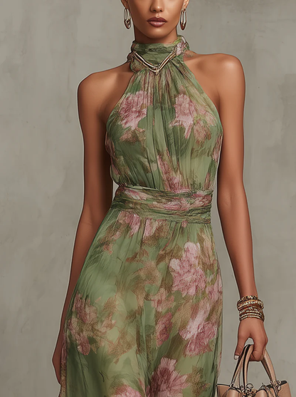 Laurent| Elegante vestido de verano con estampado floral
