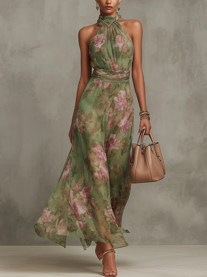 Laurent| Elegante vestido de verano con estampado floral