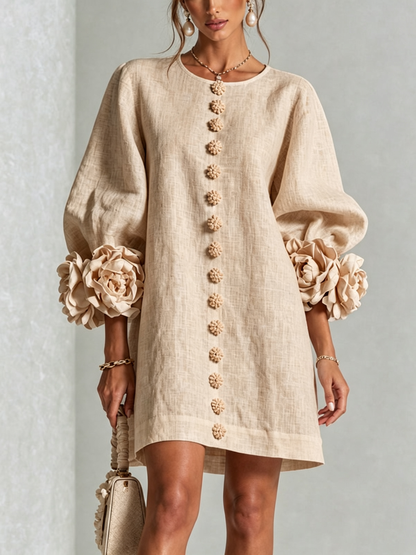 Laurent | Minivestido con estampado floral y cierre de botones