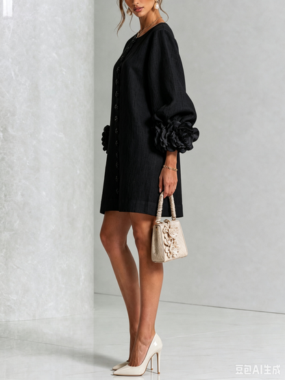 Laurent | Minivestido con estampado floral y cierre de botones