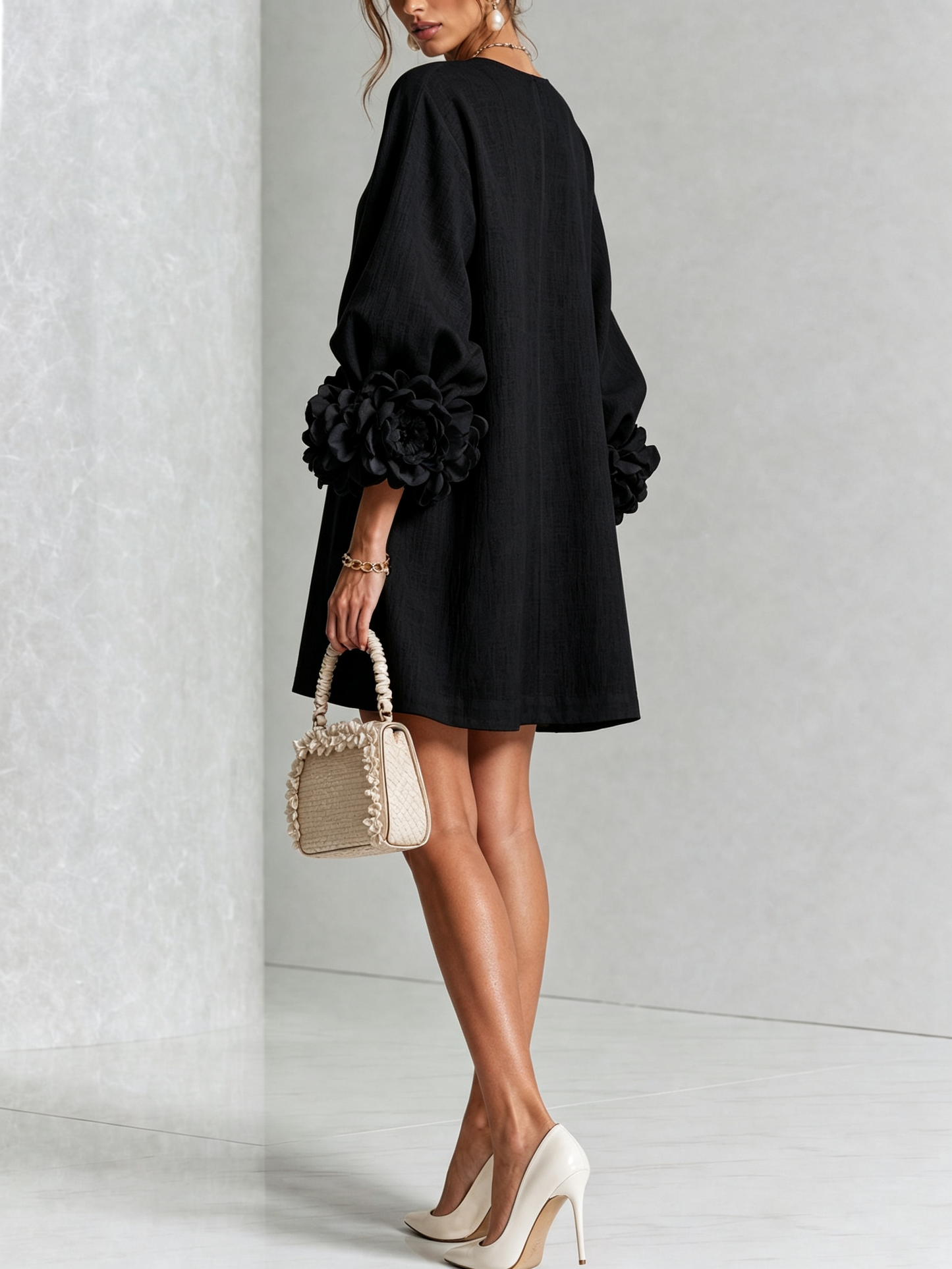 Laurent | Minivestido con estampado floral y cierre de botones
