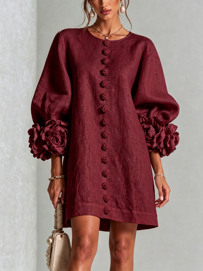 Laurent | Minivestido con estampado floral y cierre de botones