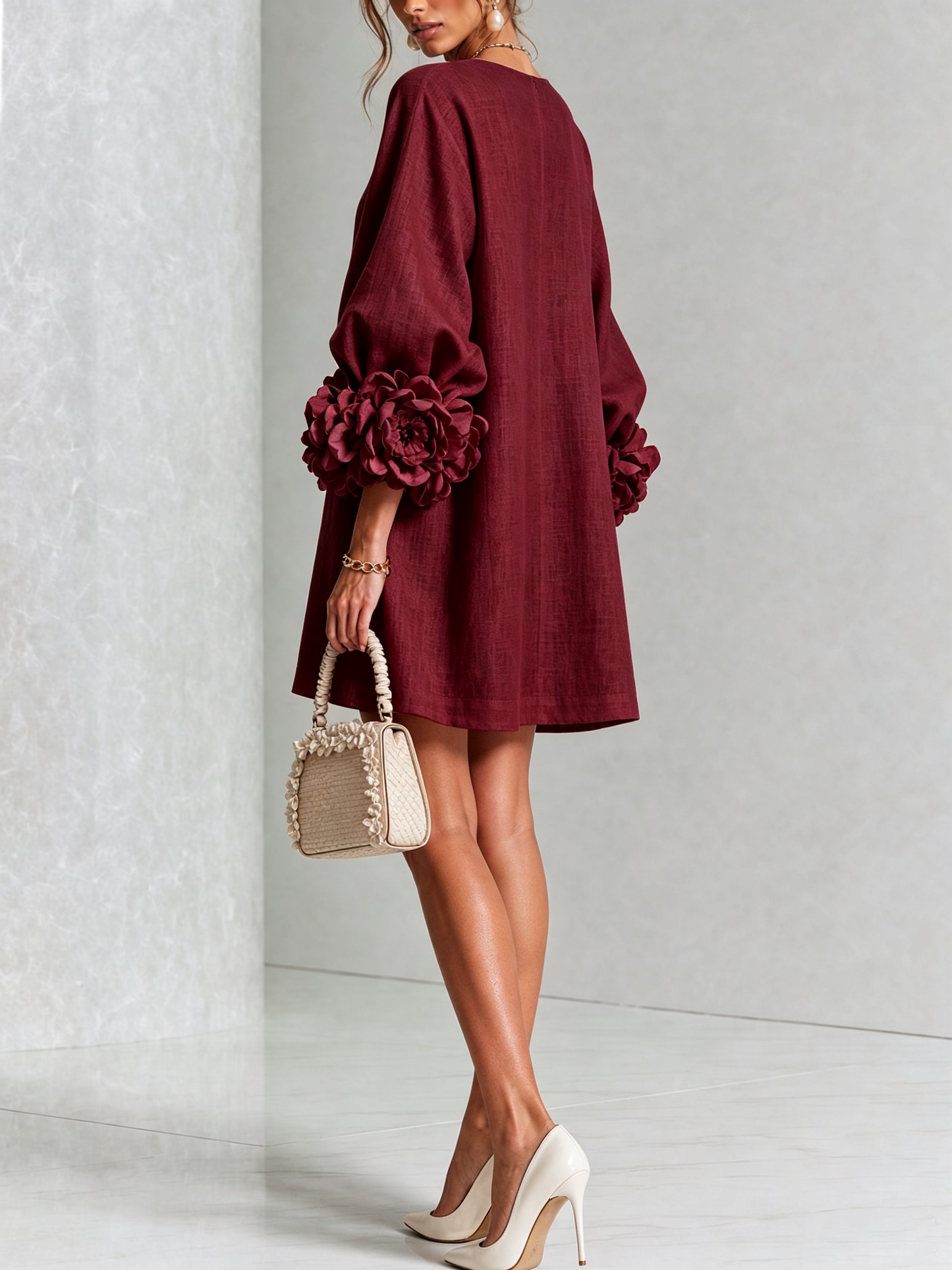 Laurent | Minivestido con estampado floral y cierre de botones